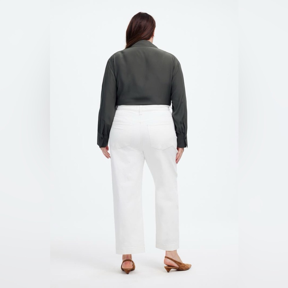 Madewell Jeans White The Perfect‎ Vintage Wide Leg Crop 30P cocktail brunch - Picture 2 of 13